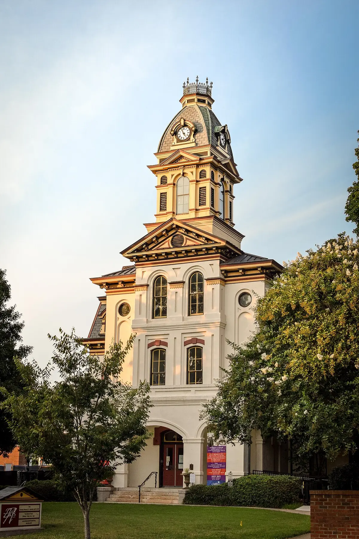 Cabarrus County, NC — Image of the Old Cabarrus County Courthouse and Confederate Monument in Concord, North Carolina, as seen on August 30, 2020.