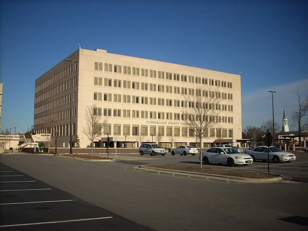 Cumberland County, NC — Rear view of the Cumberland County Courthouse in Fayetteville, NC