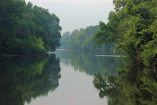 Guilford County, NC — Picture of the convergence of Great Alamance Creek and the Haw River in Swepsonville, North Carolina.