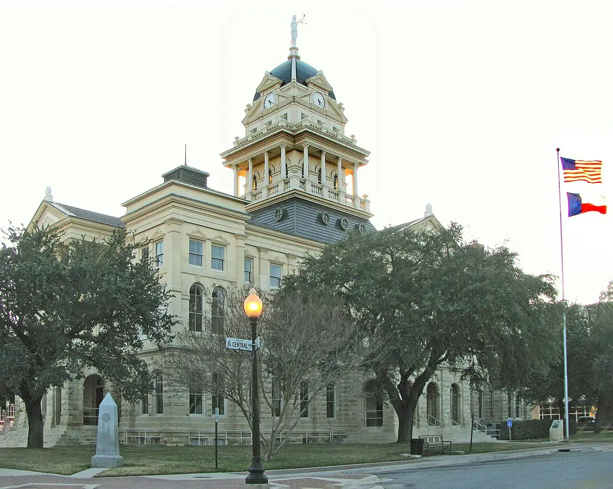 Bell County, TX — The Bell County Courthouse in Belton, Texas at 31° 3'21.26"N  97°27'49.31"W. See also Belton Courthouse (2).jpg.