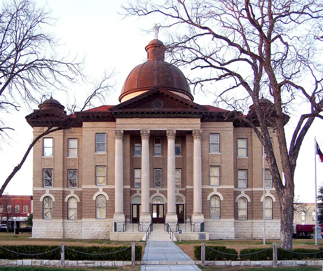 Hays County, TX — The Hays County Courthouse in San Marcos, Texas, United States. The courthouse was built in 1909 using the eclectic style of architecture and was listed on the National Register of Historic Places on 