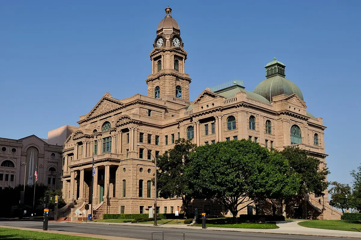 Tarrant County, TX — Tarrant County CourthouseThe Tarrant County Courthouse located in Fort Worth, Texas shortly after its renovation was completed in 2012. NRHP Ref 70000762.